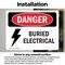 Signmission Buried Electrical Danger Sign, Vinyl Decal, 14in W x 10in L, 2PK OS-2PACK-DS-D-1014-L-2308 - alternate 4